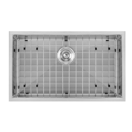 Whitehaus Noah Plus Heavy Duty, 6 Gauge Frame, Sgl Bowl Dual-Mount Sink Set, SS WHNPL3018-BSS